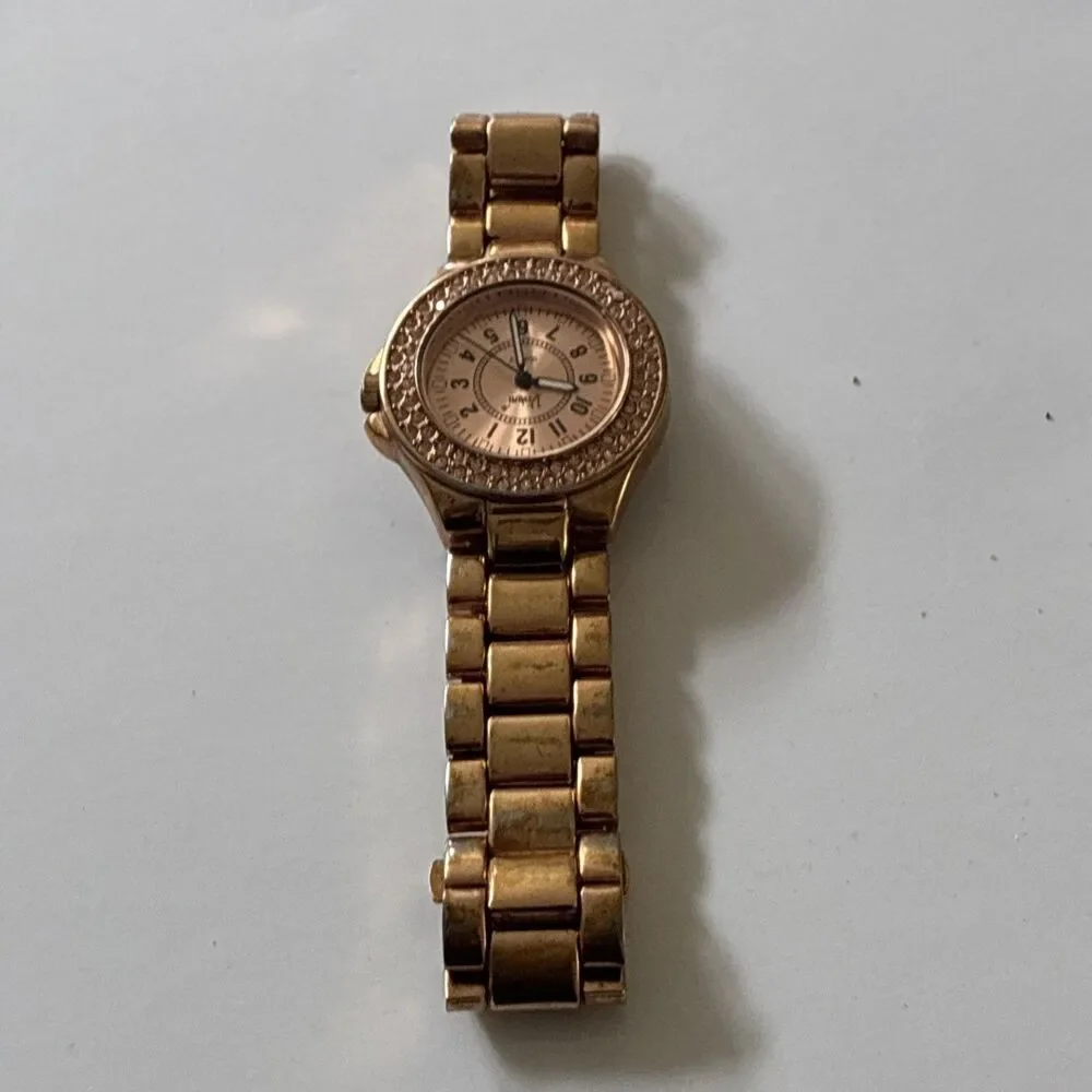 Vivani Womens Quartz VTG Rare Watch AW-804-125 Rose Gold Tone Bracelet